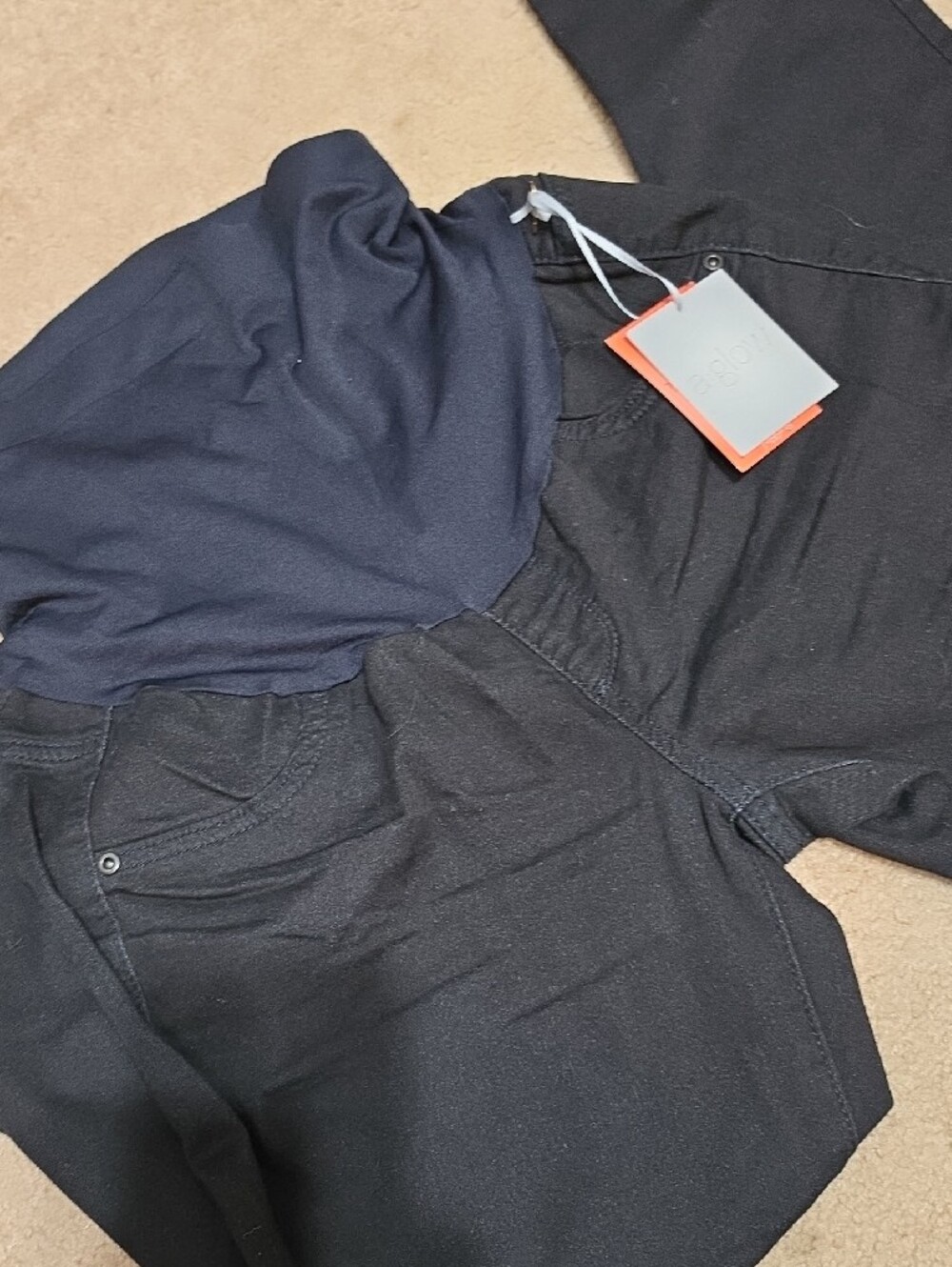 a:glow Black Skinny Jeans with Navy Pull-On Waistband - Picture 6 of 8
